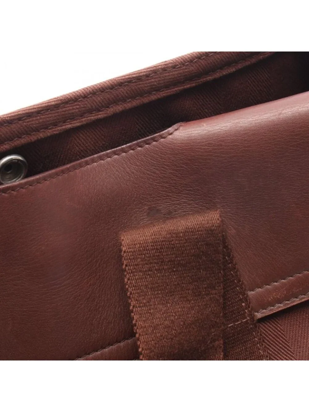 Hermes Handbag Valparaiso PM Dark Brown Leather Canvas